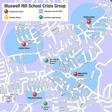 Muswell Hill Schools crisis map